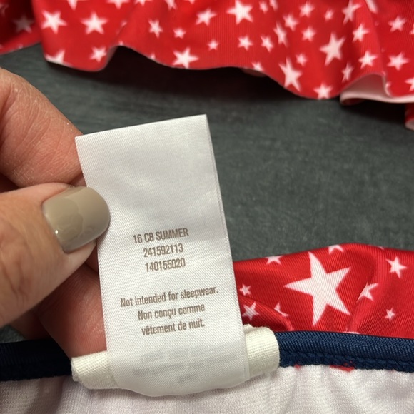 Crazy 8 Girls Two Piece Bikini Bathing Suit red white & blue stars 18-24m - Picture 6 of 6